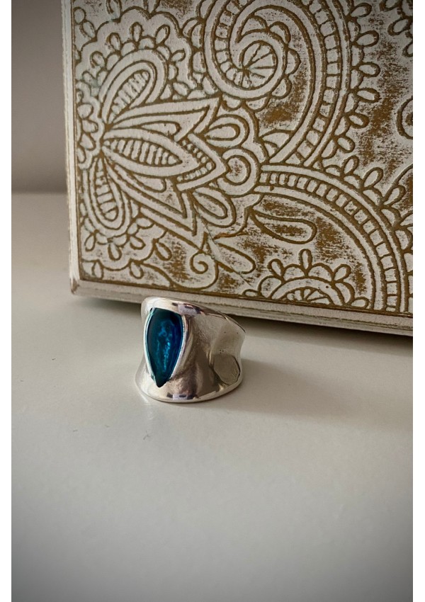 Anillo Lágrima azul