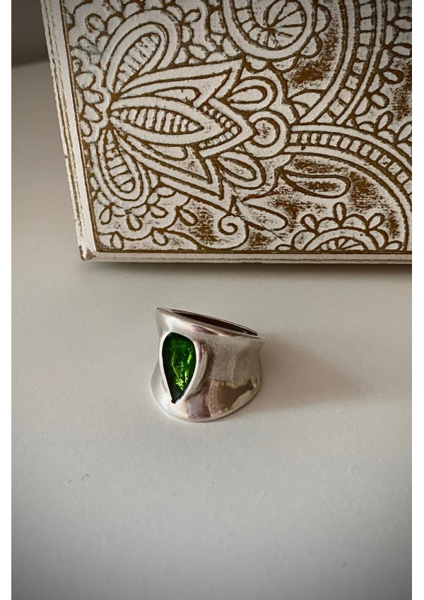 Anillo Lágrima verde